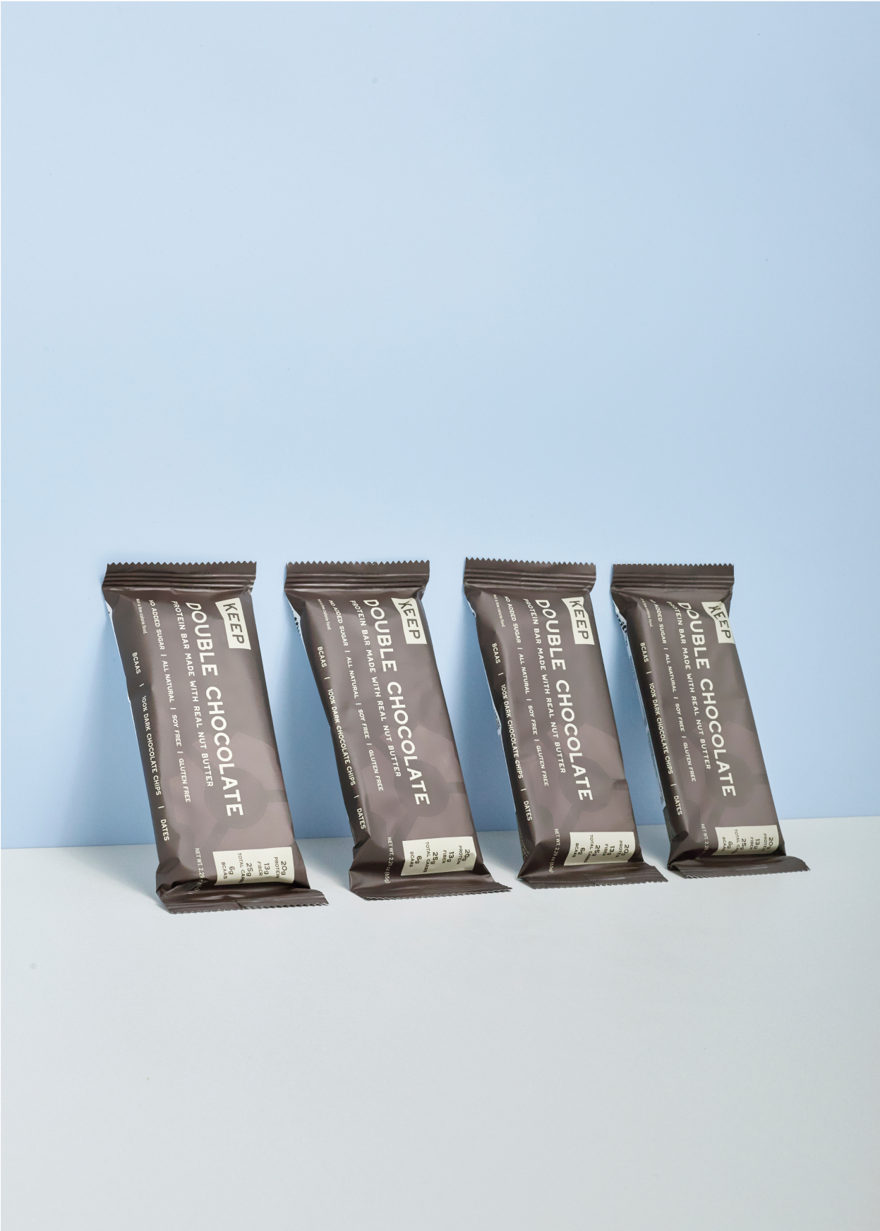 Group of double chocolate protein bars